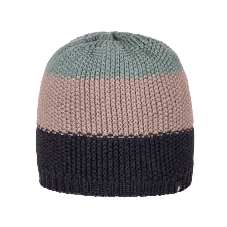 Beanie Wolle Seide dreifarbig anthrazit