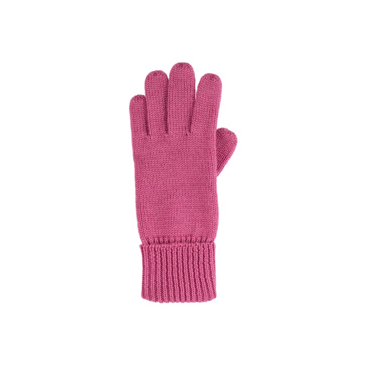 Finger Strick Handschuh Merino dark pink