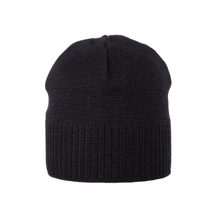 Erwachsenen Beanie Merino schwarz
