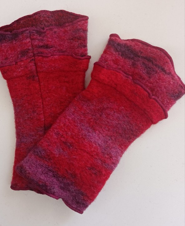 3-fach Pulswärmer Fabrizia rot rosa pink