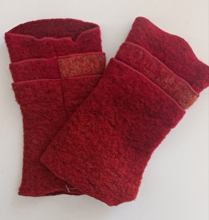 3-fach Pulswärmer Fabrizia rot orange