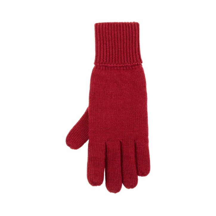 Fingerhandschuh Damen Merino berry red