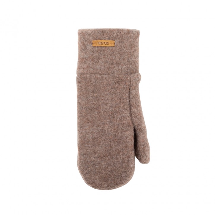 Wollfleece Fäustlinge walnuss
