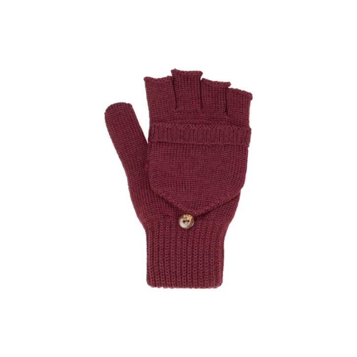 Halbfingerhandschuhe mit Kappe/ Fäustel für E burgund