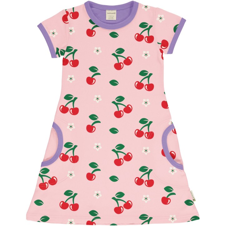Kurzarmkleid mit Taschen Kirschen