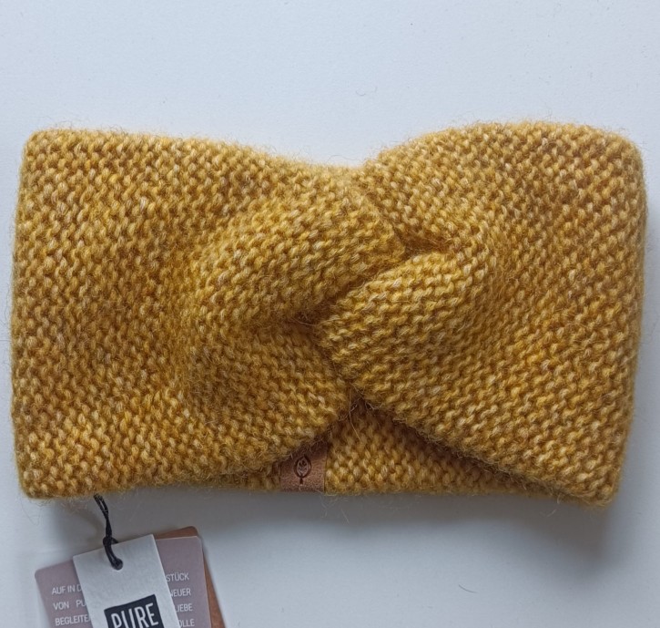 Stirnband für Damen mit Babyalpaka gelb