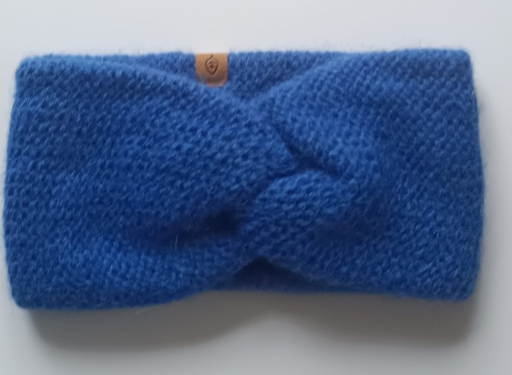Stirnband für Damen mit Babyalpaka nautic blue