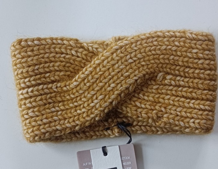 Stirnband mit Baby Alpaka gelb natur