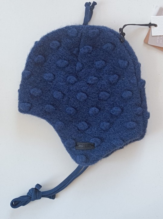 Baby Binde Mütze blaue Punkte