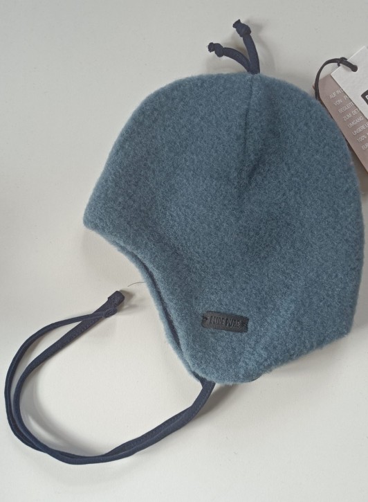 Baby Binde Mütze blau mit Innenfutter/Band marine 39