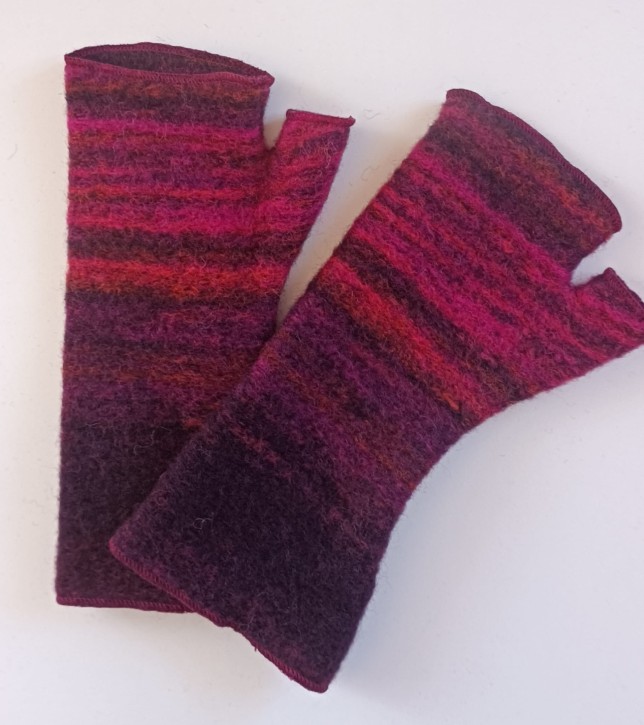 Daumenstulpe Fabrizia pink gestreift