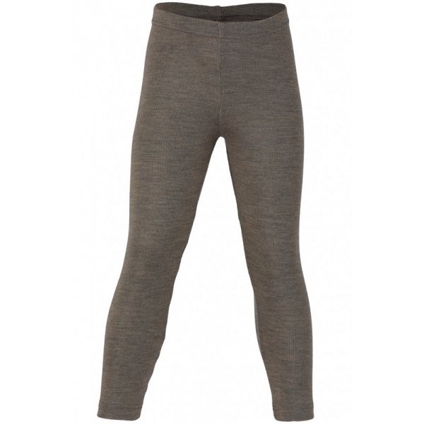 Kinder Leggings lange Unterhose Wolle/ Seide walnuss