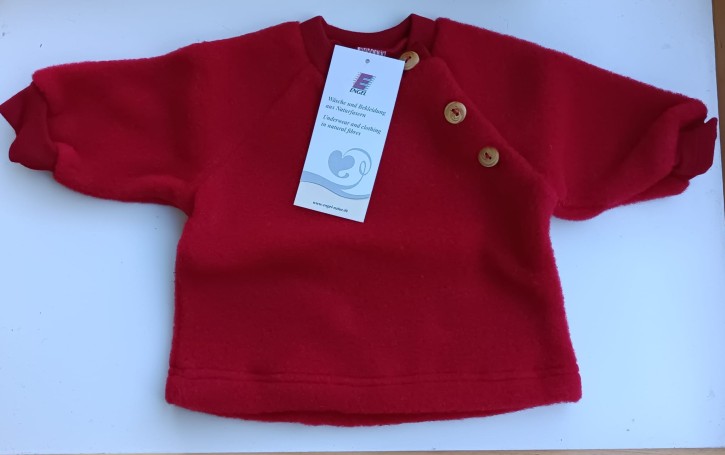 Wollfleecepullover Baby rot "altes Modell"
