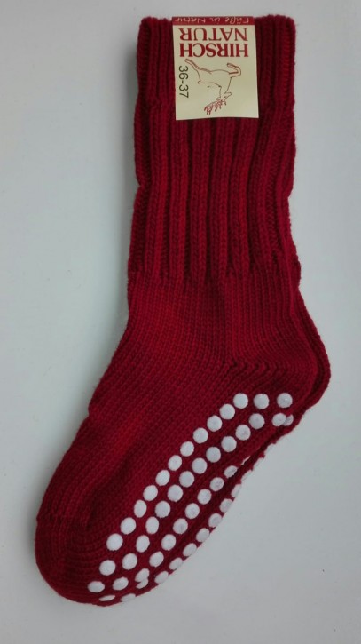 extradicke flauschige Socke mit Stopper rot 38-39