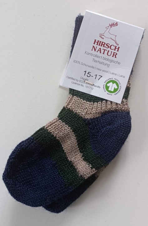 Ringelsocke marine beige dunkelgrün