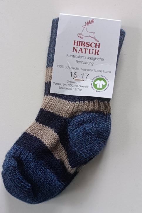 Ringelsocke jeans beige marine