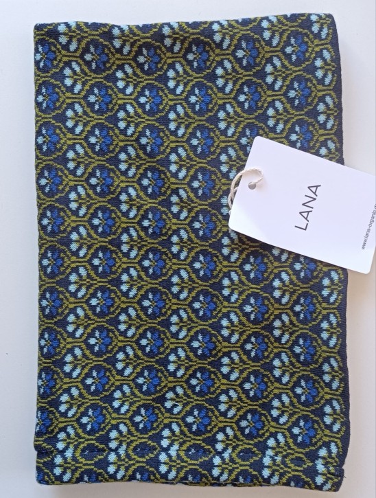 loop Schal BW Blumen blau