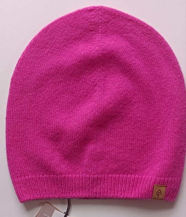 Schlichte Damen Mütze mit Kaschmir pink