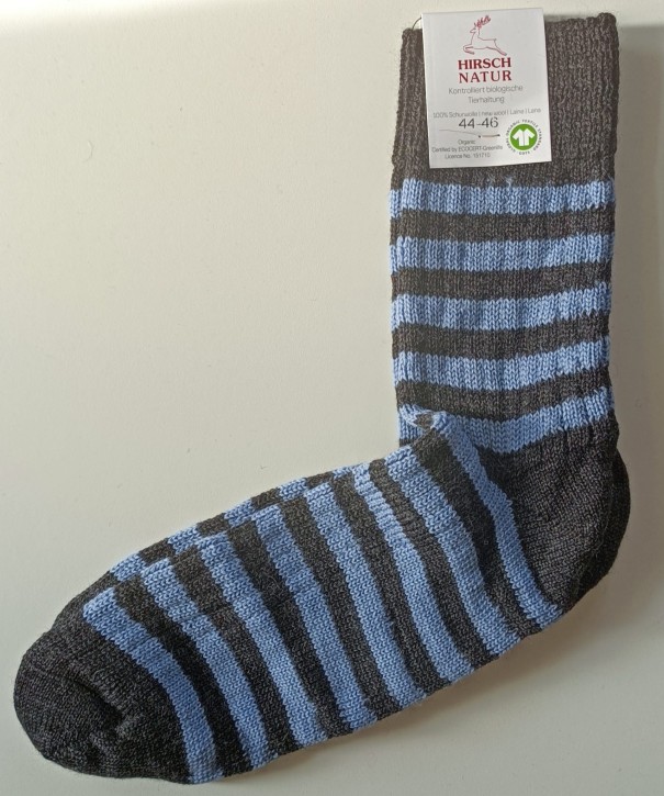 Ringelsocken wie handgestrickt anthrazit bleu
