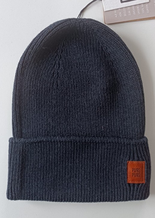 Rippmütze Silky schwarz
