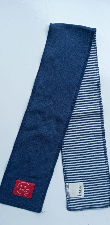Schal jeansblau/ geringelt