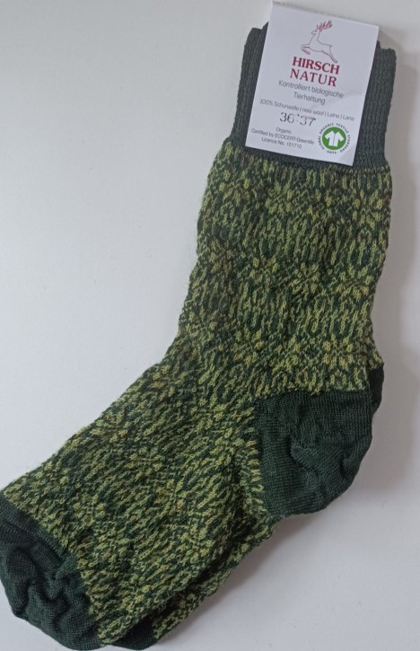 Dünne Alltagssocke Sternenmuster dunkelgrün maigrün