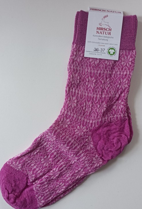 Dünne Alltagssocke Sternenmuster rosa pink