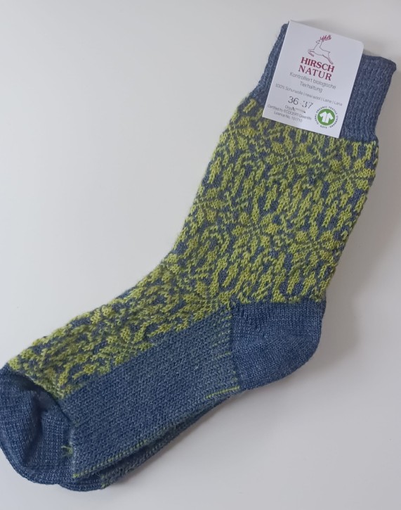 Warme Norwegersocke / auch als Hausschuhersatz jeans maigrün