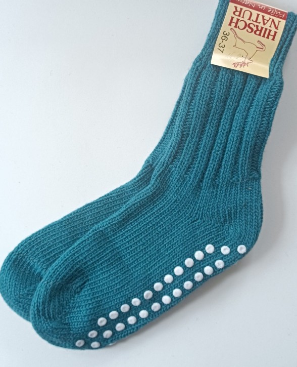 extradicke flauschige Socke mit Stopper petrol 38-39
