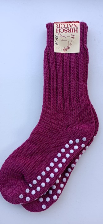 extradicke flauschige Socke mit Stopper pink 36-37