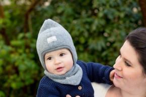 Dreiecktuch Wollfleece mit unifarbenem Futter