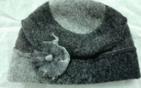 Duo Hut mit Filzblume grau meliert 3