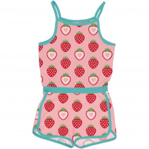 Jumpsuit kurz Erdbeeren 134/140