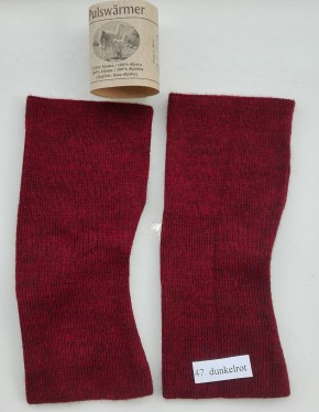 Pulswärmer doppelt mit Daumenloch Baby Alpaka 86 jeansblau meliert