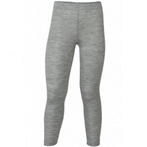 Kinder Leggings lange Unterhose Wolle/ Seide 116 grau