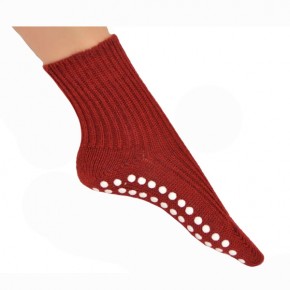 extradicke flauschige Socke mit Stopper rot 40-41
