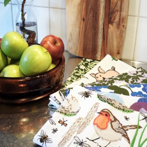 Geschirrhandtücher Rotkehlchen / kitchen towl robin