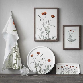 Serviertablett 32x15cm Mohn