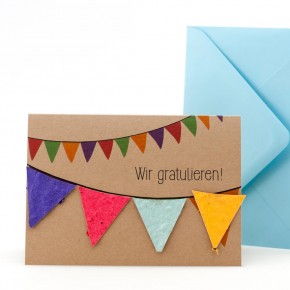 Wimpel -  Wir gratulieren gelb